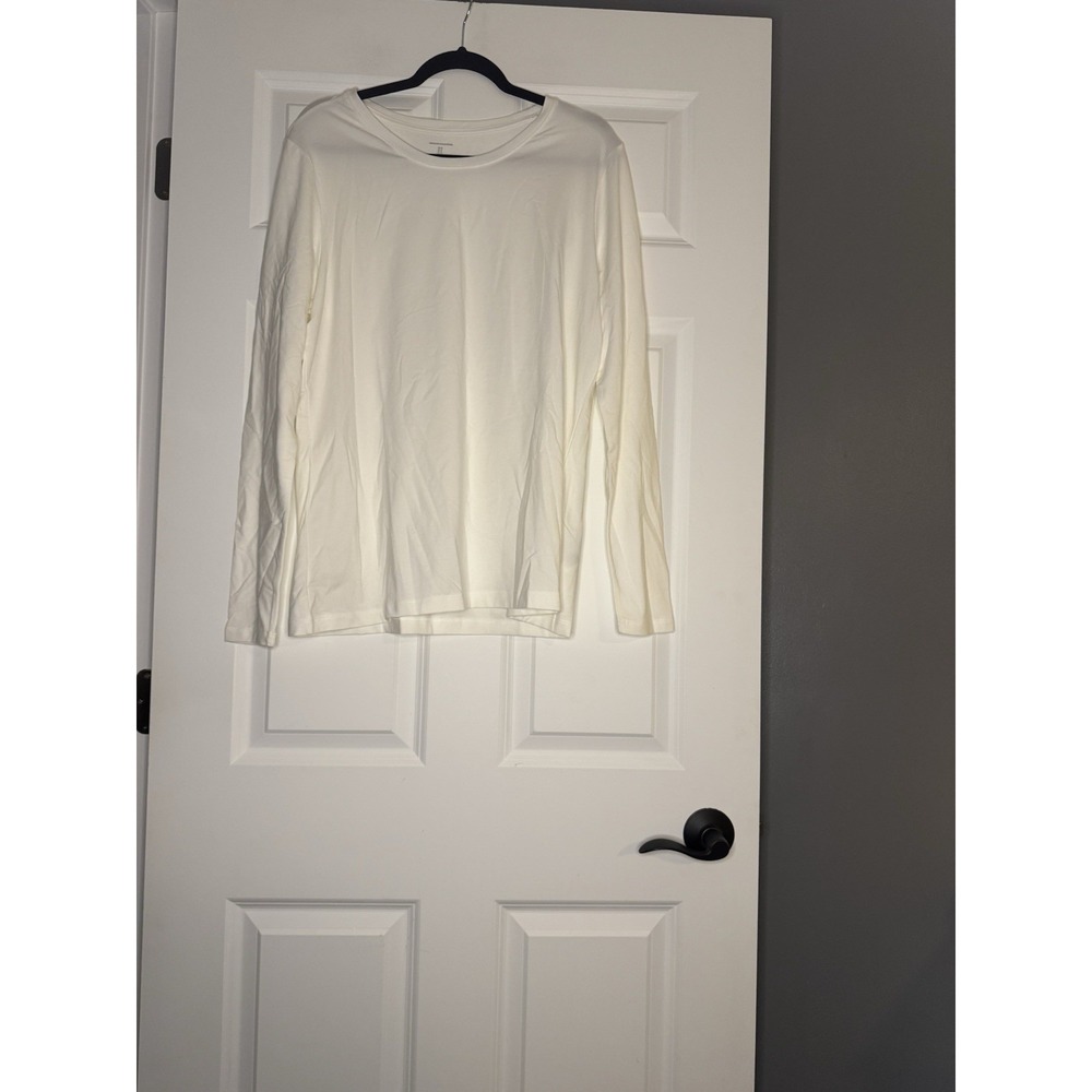Amazon Essentials Long Sleeve Cream Basic Top Xl Nwt